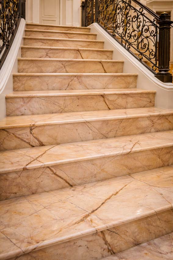 giallo antico marble stairs