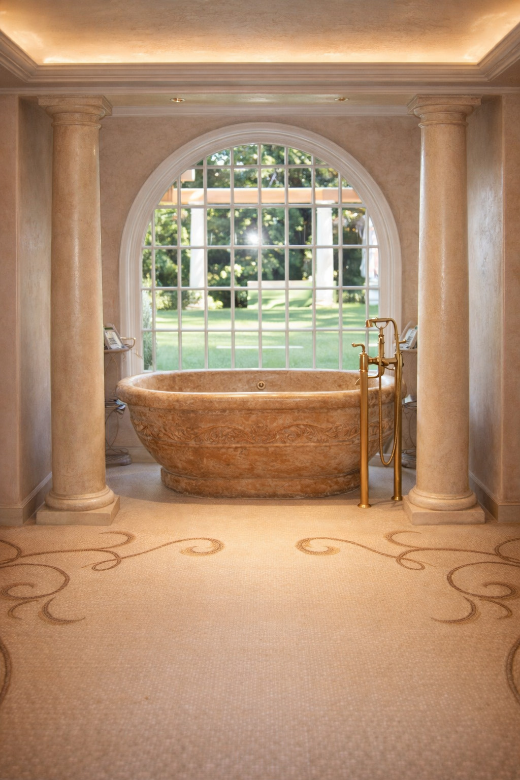 mosaic carpet custom design stone tub
