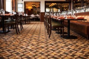 restaurant floor parquet marble