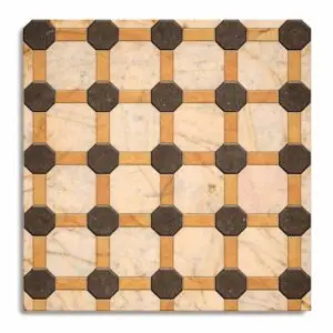giallo antico ceaser brown dot octagon marble mosaic