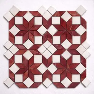red star mosaic marble